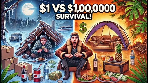 $1 vs $1,000,000 Survival Challenge! 💰🌿