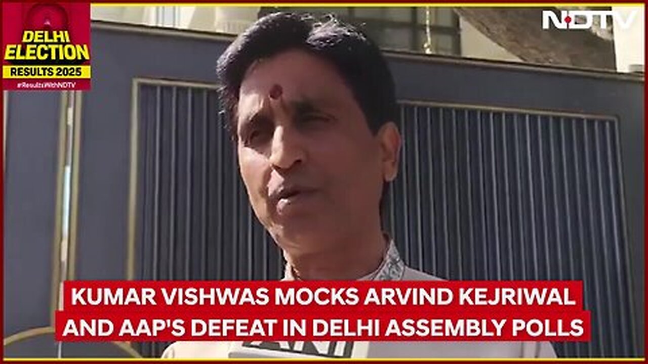 Delhi Election Results_ Kumar Vishwas Mocks Arvind Kejriwal and AAP's Defeat – What Did He Say