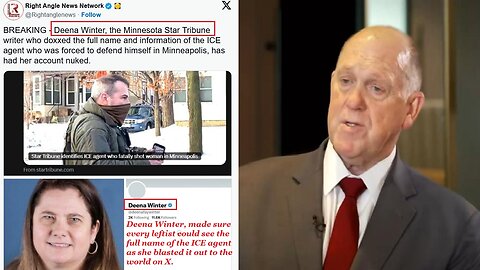 Reporter Deena Winters DOXXED ICE Agt & Family causing DEATH THREATS, after the shooting ~ Tom Homan