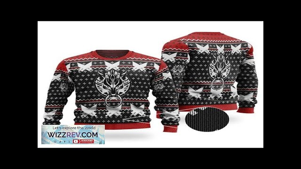 FF7 Cloud Gray Wolf Symbol Ugly Xmas Sweater Review