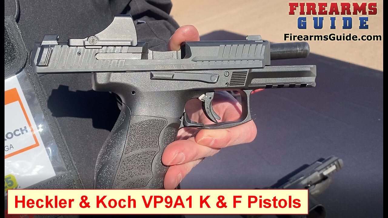 Heckler Koch VP9A1 K and F Pistols at the range of the SHOT Show 2025
