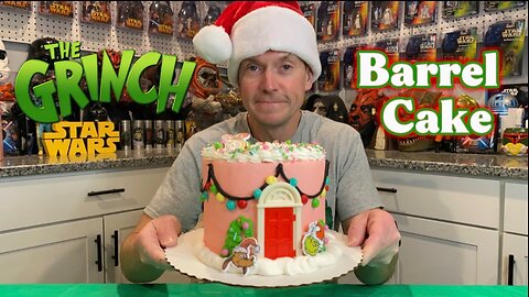 Grinch Barrel Cake