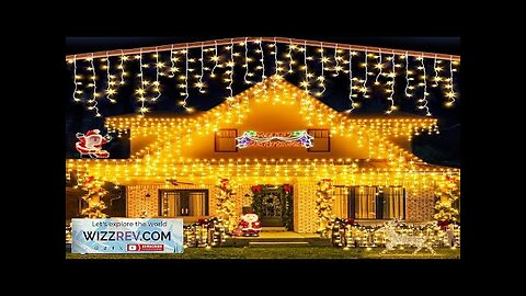 Icicle lights Outdoor 33ft Christmas Lights with 400LED 75 Drops 8 Review