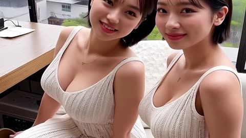 Twin sisters in China