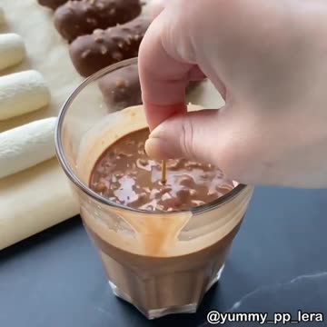 Cottage cheese curds in chocolate-nut glaze