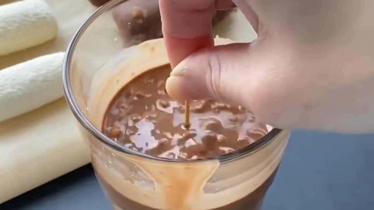 Cottage cheese curds in chocolate-nut glaze