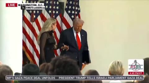 President Trump walks out with widow, Erika Kirk