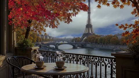 Smooth Jazz by the Eiffel Tower | Relaxing Music & Autumn Vibes