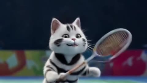 The Cutest Little Ginger Kitten You'll Ever See! When a Cat Tries to Play Badminton… Alone!