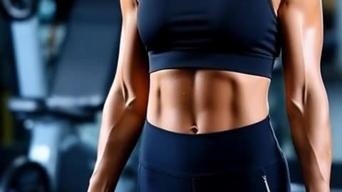 The girl is doing fitness