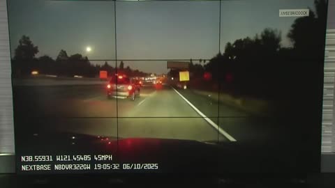 Dash cam captures moment medical helicopter crashes onto busy Highway 50