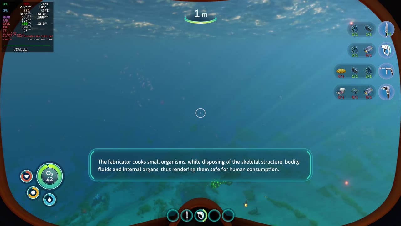 subnautica on linux rx 6700xt 1440p