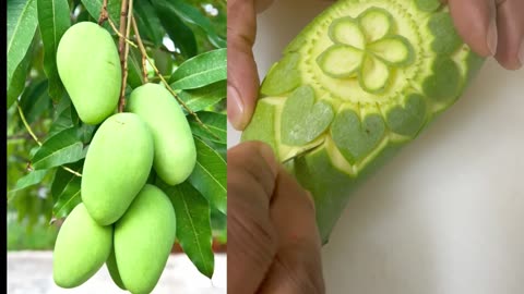 How to cut and carve a mango