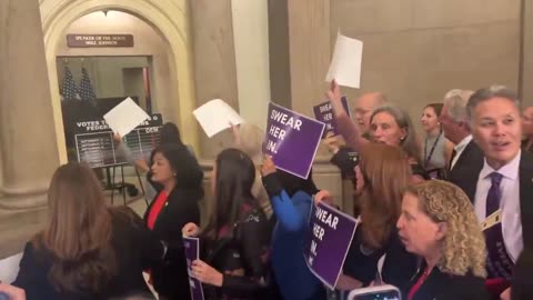 Dems in Congress attempted to STORM into Speaker Mike Johnson's office.