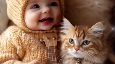 💖 Sweet Baby Singing "I Love You Mommy" with Adorable Cat! 🐱 #ILoveYouMommy #CuteBaby #BabyAndCat