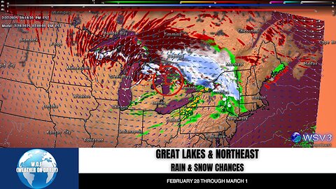 🌨️ Storm Hits Great Lakes & Northeast: Rain & Snow Alert! 2/27/25 #shorts #weatherupdate #stormalert