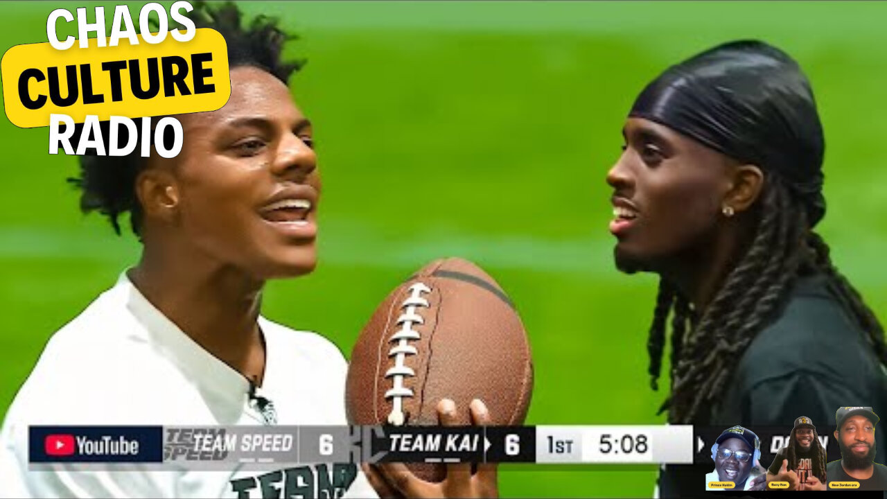 Team Kai Cenat Vs Team IShowSpeed In Flag Football | IShowSpeed Wants To Race Sha’Carri Richardson