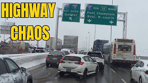 MONTREAL GRIDLOCK: First Snow PARALYZES Highway, Raw Dashcam