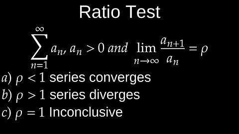 Ratio Test, Infinite Series, Convergence, Divergence, Examples - Calculus
