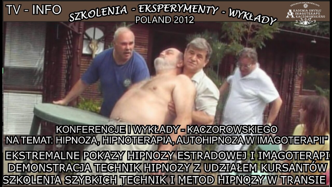 POKAZY HIPNOZY ESTRADOWEJ I IMAGOTERAPII. DEMONSTRACJA TECHNIK HIPNOZY Z UDZIAŁEM KURSANTÓW.