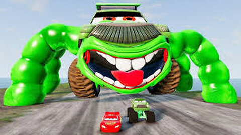 “Giant Spiders Attack! Chick Hicks & Lightning McQueen vs Glowing Stripe Monster Truck 🕷️🚗⚡”