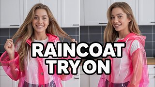 [4K USA] Raincoat Try-On Haul with fashion girl