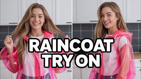 [4K USA] Raincoat Try-On Haul with fashion girl