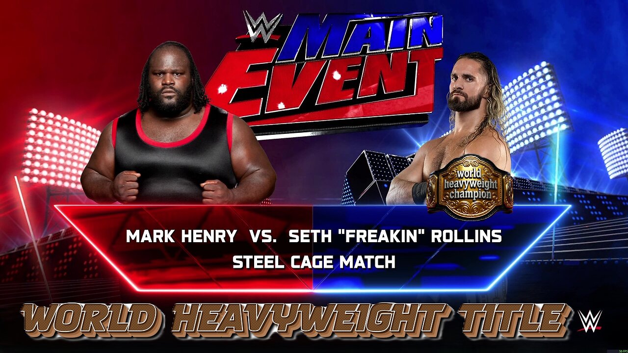 WWE 2k25 CageMatch Mark Henry VS Seth Rollins(c) WorldHeavyweightTitle