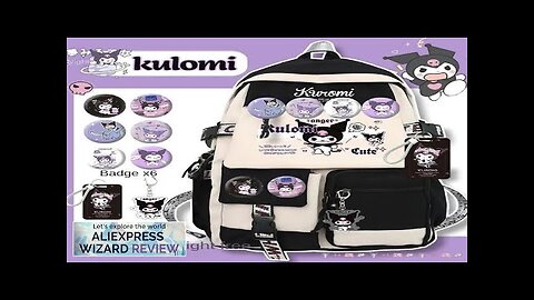 Sanrio Anime Kuromi Backpacks for Children Kawaii Toys Mochilas Aestethic Bag Student Review