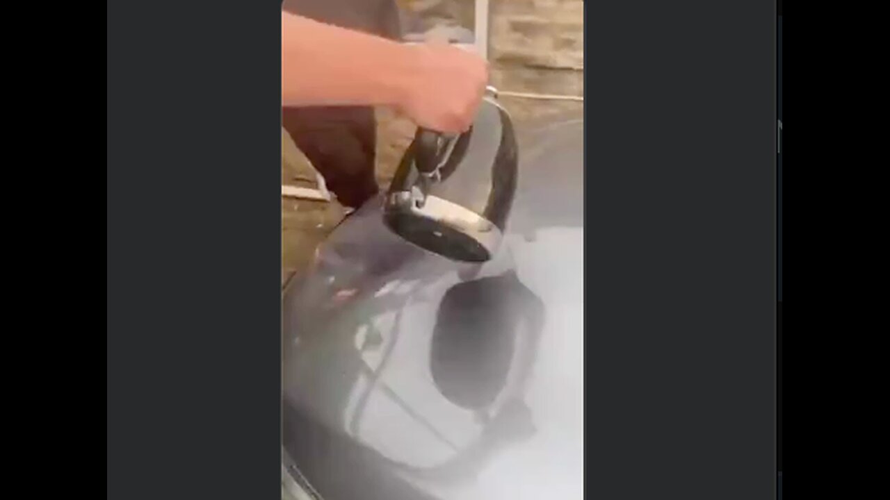 Life Hack: This man removes a huge dent from his car hood with a...a uh...well...a large tool 😳