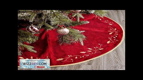 Christmas Tree Skirt 48 inches Red Luxury Velvet Plush Fur Skirts Review