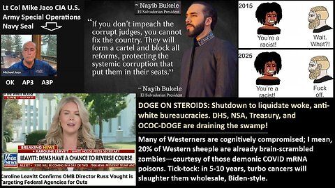 DOGE ON STEROIDS: Shutdown to liquidate woke, anti-white bureaucracies. DHS, NSA, Treasury, and OCOC-DOGE are draining the swamp.