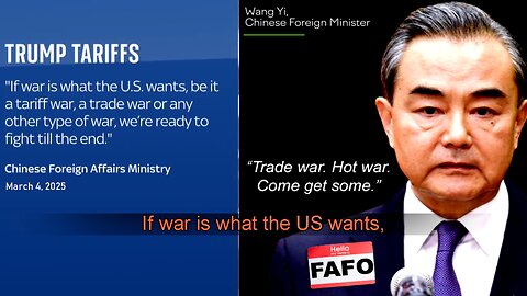 Chinese Foreign Affairs: "If US want war, we will fight till end."