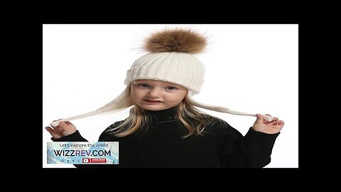 Kids Earflap Beanie Boy Girl Winter Wool Hat Real Fur Pompom Hat Review