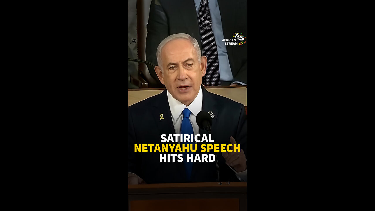 SATIRICAL NETANYAHU SPEECH HITS HARD