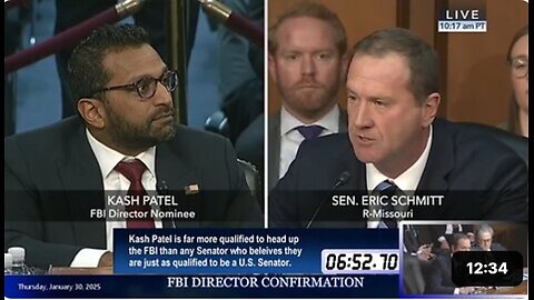 Eric Schmitt at Kash Patel FBI confirmation hearing * Jan. 30, 2025