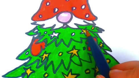 🎄✨ How to draw a Gnome Tree • Cozy Kawaii Holiday Aesthetic 🧙‍♂️❄️