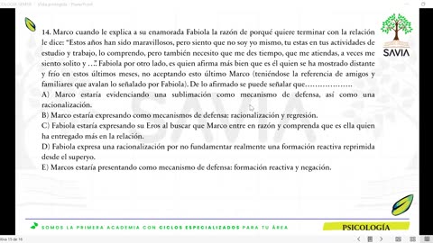 SAVIA REGULAR 2025 | Semana 18 | Psicología