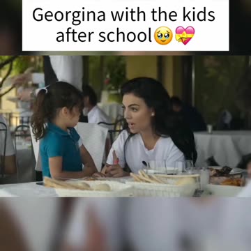 Georgina with Cristiano's kids after school