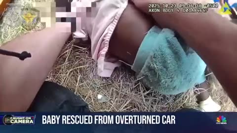 New video shows baby’s dramatic rescue from overturned car