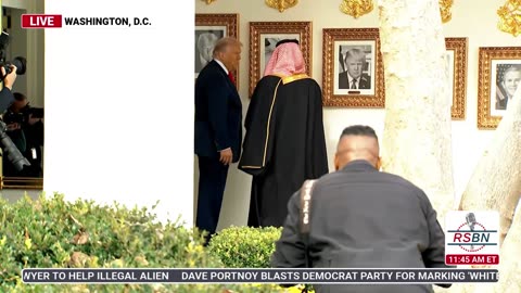 President Trump shows Saudi Prince Mohammed bin Salman the Presidential Walk of Fame. - 11/18/2025