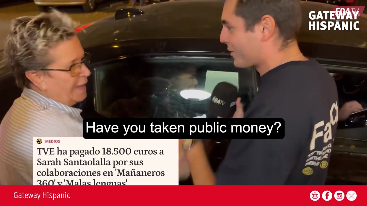 Vito Quiles Pregunta a Sarah Santaolalla por los 18000 euros de dinero público que cobró