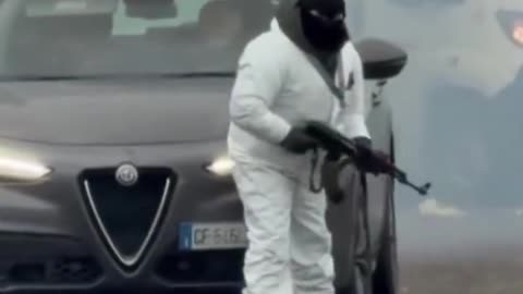 A daylight robbery on an Italian highway involved an armored vehicle carrying cash.
