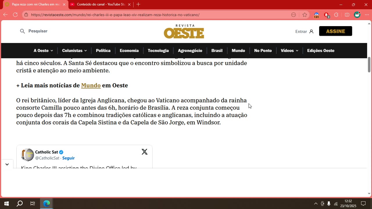 Papa reza com rei Charles em momento histórico no Vaticano.mp4