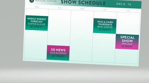 Maison Jupiter Weekly Schedule Dec. 8-14. #astrology #tarot #oracle #news ⁨@MaisonJupiter⁩