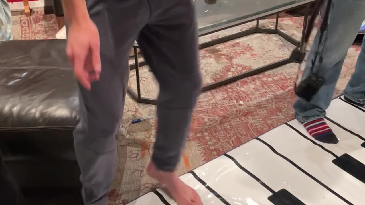 Musician Roommates Play Giant Floor Piano