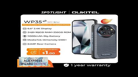 Oukitel WP35 5G Rugged Smartphone 11000 mAh 24GB+256GB Mobile Phone Android 14 Review