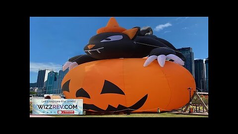 20FT Giant Halloween Inflatables Pumpkins with Witches Hat Cat Outdoor 16 Colors Review