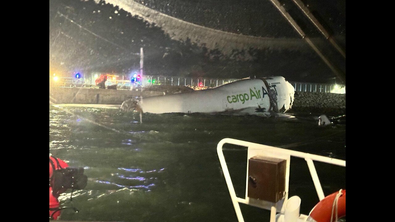 BREAKING: 2 DEAD After Cargo Plane Plunges into Sea at Hong Kong Airport