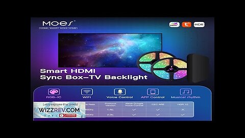 MOES Wifi Smart Ambient Lighting TV Backlight HDMI 2.0 Device Sync Box Review